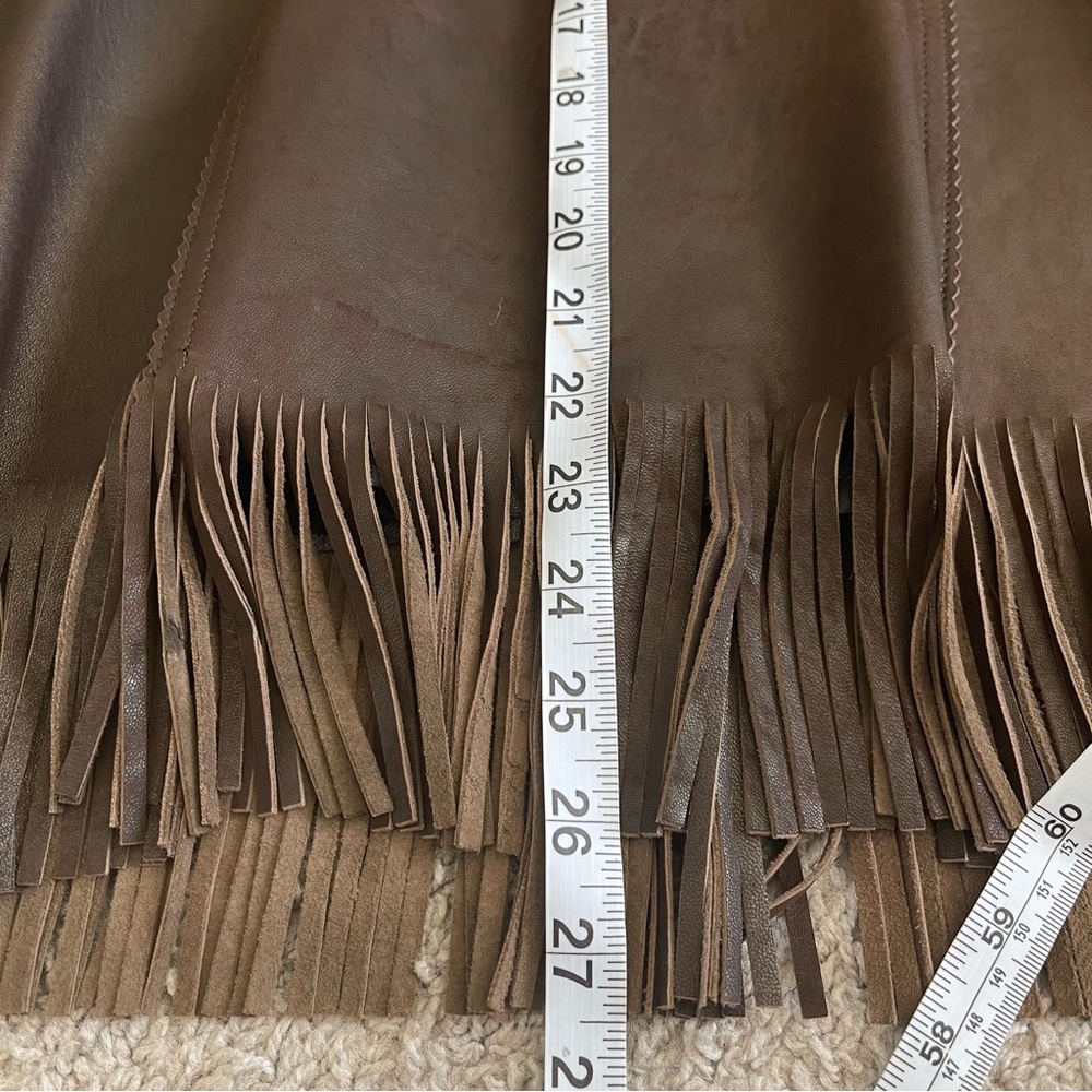 Patricia Wolf Fringe Leather Western Button Front Jacket - Picture 11 of 11